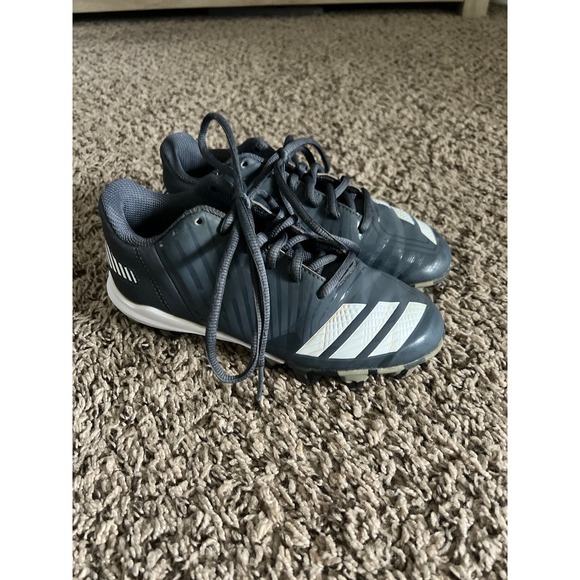 Adidas Boys Youth Baseball Cleats‎ Gray Camo Soles Size 1.5 - Picture 1 of 9